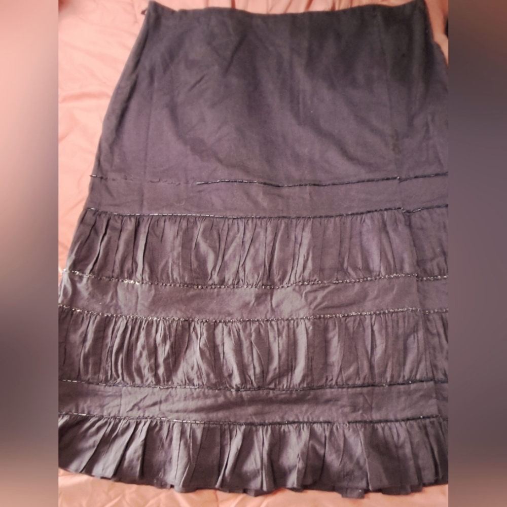 VINTAGE Harold's Brown women's sz 12 skirt with beaded design
